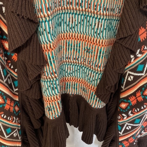Aztec Powder River Outfitters Cardigan Duster Tribal Sweater - Picture 8 of 12